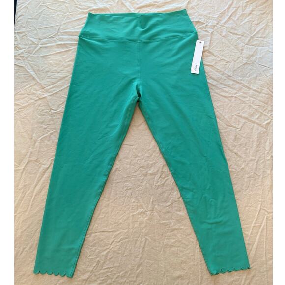 Aqua Athletic NWT | Aqua Green Scalloped Hem Leggings | size XL - Picture 3 of 7